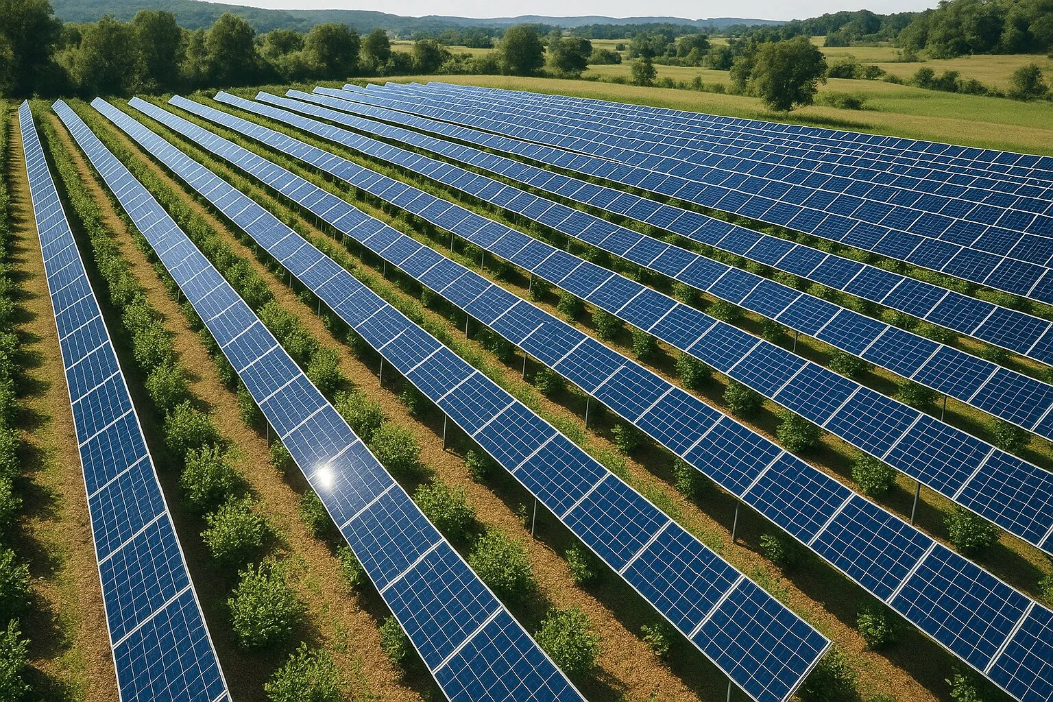 Aronia unter Solarmodulen – Agri-PV-Anlage