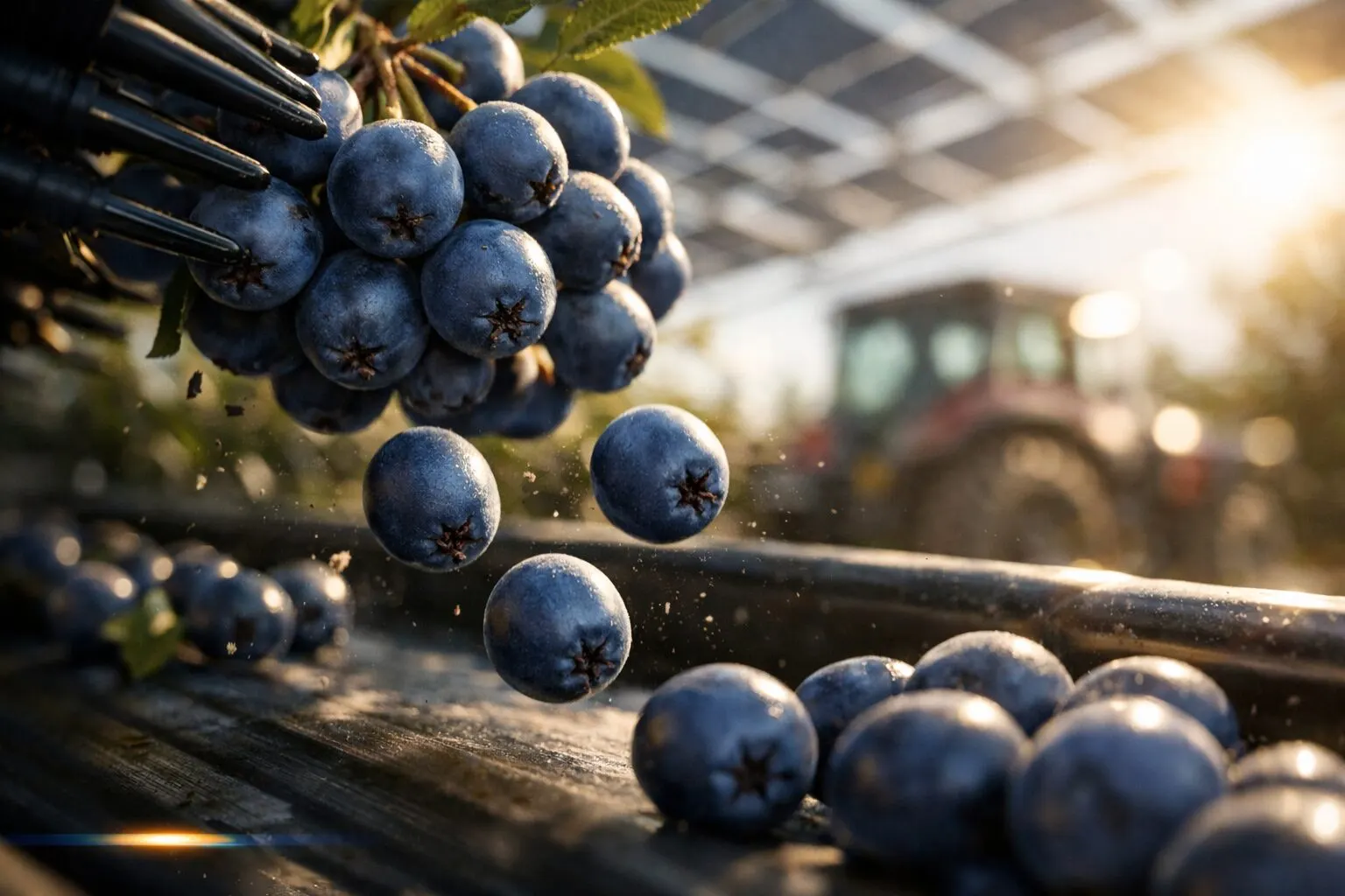 Aronia Erntetechnik und Agri-PV Doppelnutzung