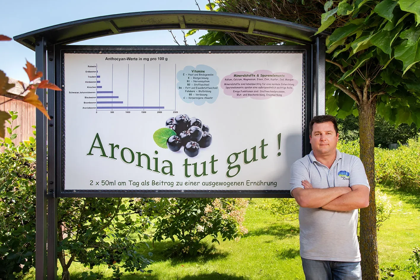 Lars Grossmann auf der Aronia-Plantage in Schwarmstedt
